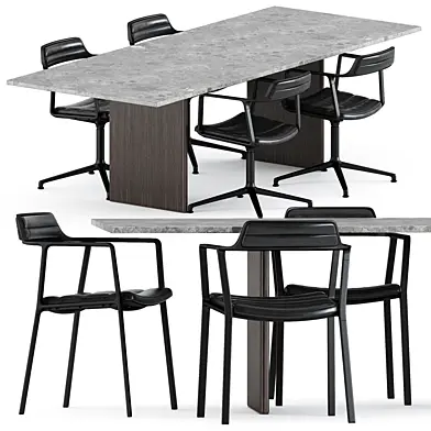 Vipp451 and Vipp452 Chairs and Cabin square table by Vipp