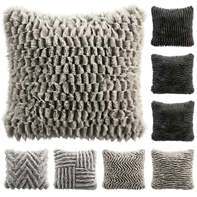 Fur pillows set 4