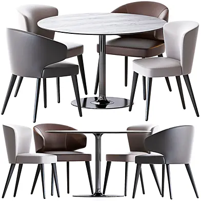 Aston Chair & Oliver Table by Minotti