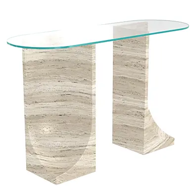 Monologue London Edge Travertine Console
