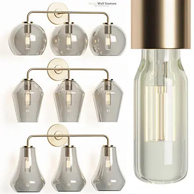 Crate & barrel - Arren Brass 3-Light Wall Sconce (3 variations)