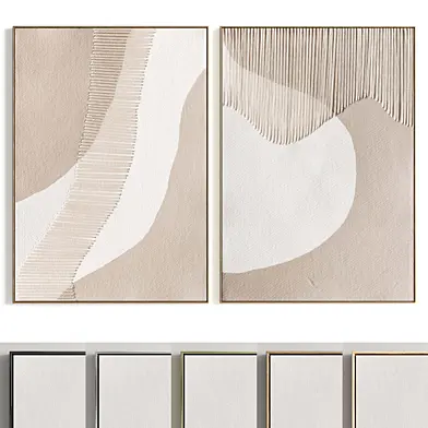 Plaster two square photo frames T-344