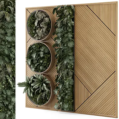 Indoor Wall  Vertical Garden in Wooden Base - Set 1199