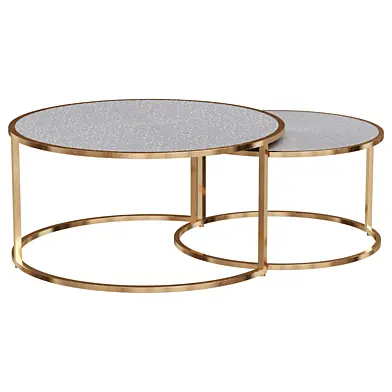 Журнальный стол                 Anza Faux Shagreen Nesting Coffee Table                 журнальный стол