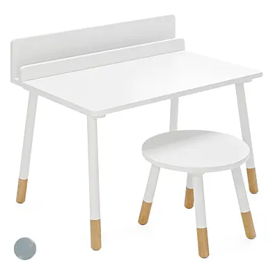 Dunelm Small White Desk and Stool Set