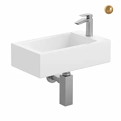 Milano Elswick - White Modern Rectangular Wall Hung Basin