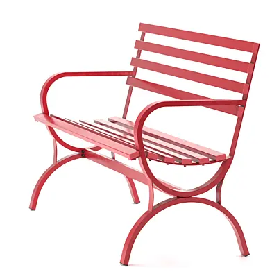 Sophia & William Metal Outdoor Durable Garden Bench in Red