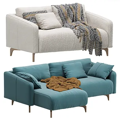 Sofa Ljeri Mini Barhat Beige Velvet by Divan.ru  /  Диван Льери Мини Bucle White