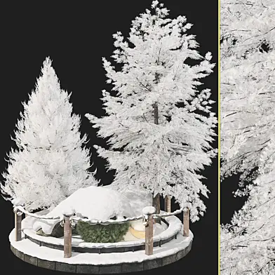 Snow Outdoor Plant Set 42 (garden in winter)