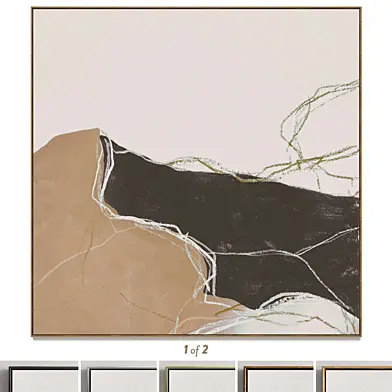 Plaster two square photo frames T-129