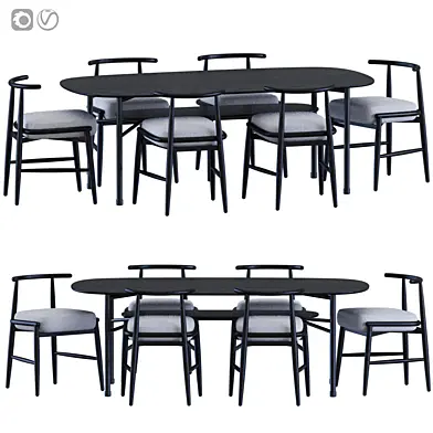 Emilia chair Hubert table by Meridiani
