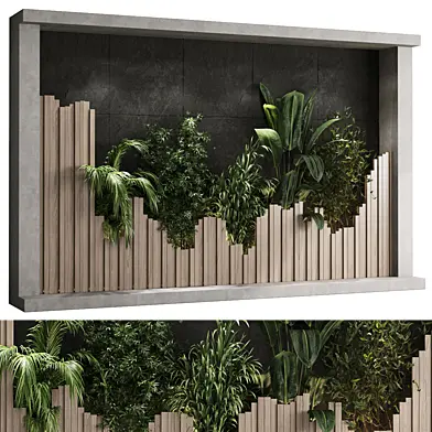 Vertical Wall Garden With concrete frame - wall decor houseplants indoor 47