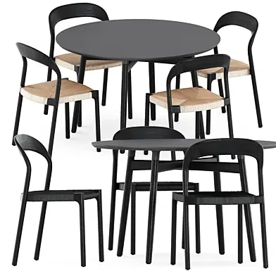 Ticino chairs by Living Divani and BA103 round table by Carl Hansen and Son