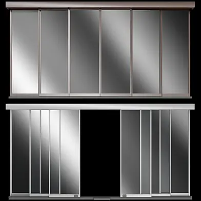 Раздвижные витражные автоматические алюминиевые двери /  Sliding stained glass aluminum automatic door