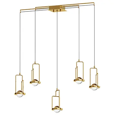 Kitchen Island light Crystal Linear Pendant Light in Gold