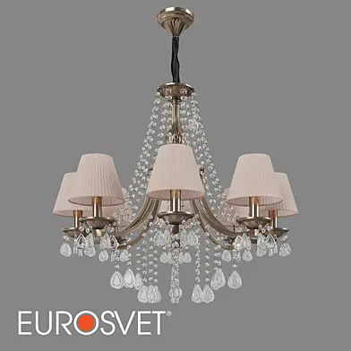 ОМ Классическая подвесная люстра с абажурами Bogates 315/8 Liguria