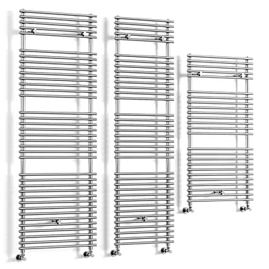 Milano Arno Dual Fuel Chrome Bar on Bar Heated Towel Rail