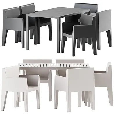 CUBE Table by Nardi and Jut armchair by Studio Vondom