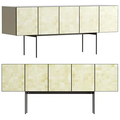 SB2 CARREAU IVORY BONE MEDIA CREDENZA