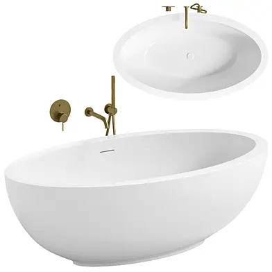 MARDAN DUAL FINISH FREESTANDING STONE BATH 1760MM
