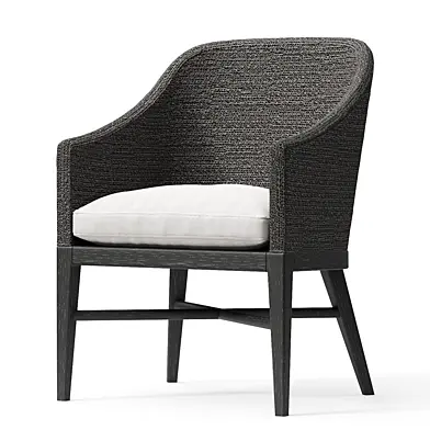 MARISOL SEAGRASS SLOPE DINING ARMCHAIR BLACK