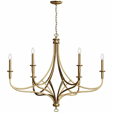 Covent Park Wide Brushed Honey Gold Candelabra Chandelier