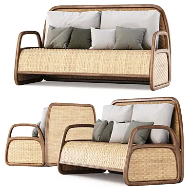 Eliza Rattan Restaurant Loveseat / Двухместный диван из ротанга