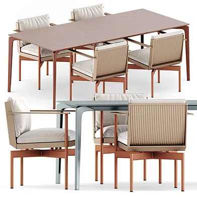 Onde Dining armchair by Gandiablasco and AllSize dining table by Fastspa