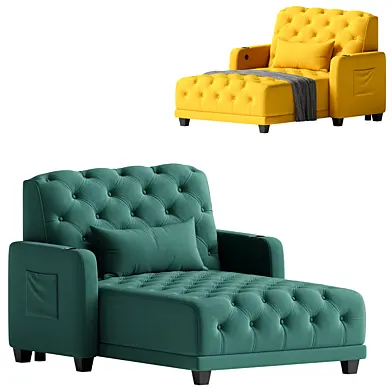 Aramen Tufted Square Two Arms Power Reclining Chaise Lounge
