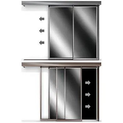Раздвижные витражные автоматические алюминиевые двери /  Sliding stained glass aluminum automatic door