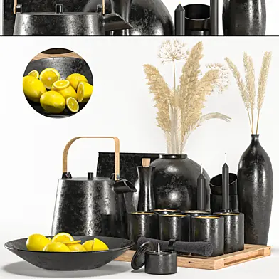tableware tea black set 10