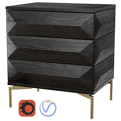 Black BEDSIDE TABLE DENVER Eichholtz