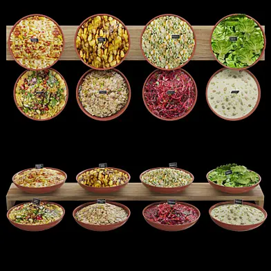 Varied salad bar