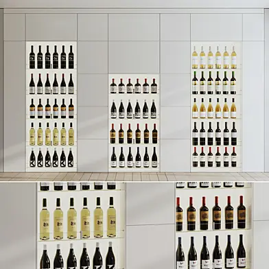 Cabinet and Wine Rack set 01