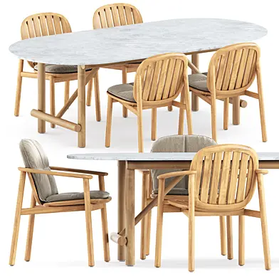 Twins Chair 6051 and Twins Armchair 6052 by Emu and Ayana table by Bebitalia
