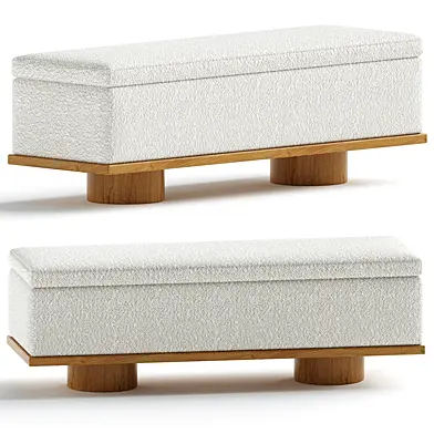 Round Plinth Legs Storage Bench West Elm