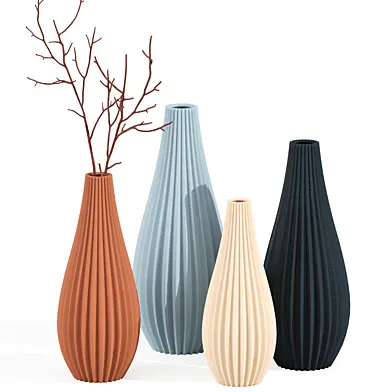 Matte vase with wavy buds