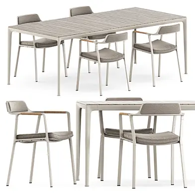 Vipp711 Open-air chair by Vipp and Mirto Outdoor table by bebitalia