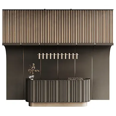 Brown embossed reception with gold elements