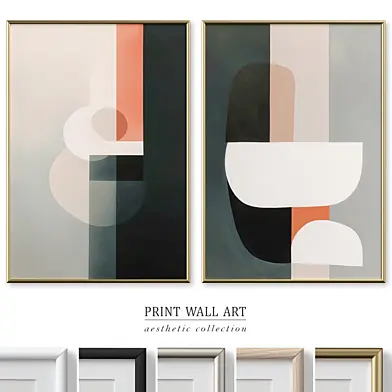 Mid-Century Accent Abstract Wall Art P-641