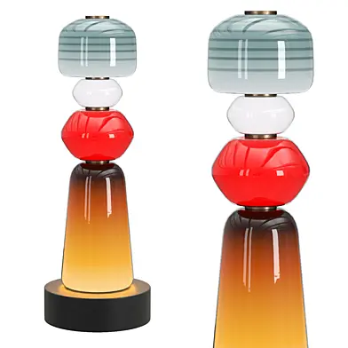 Totem glass lamp red