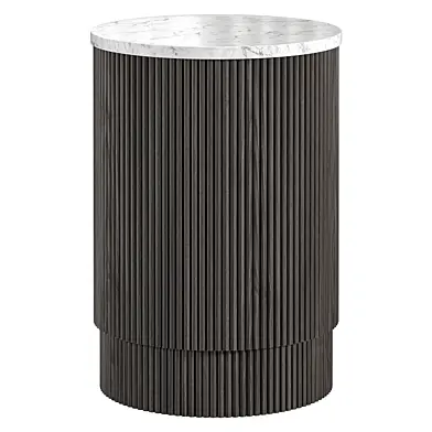 Milo Mango & Marble Fluted Side Table