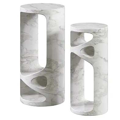 Palecek Lena Marble Round Side Table
