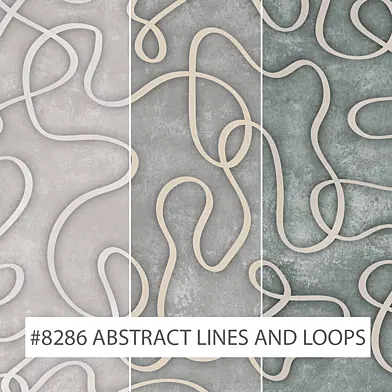 Creativille | Wallpapers | 8286 White Abstract Lines and Loops