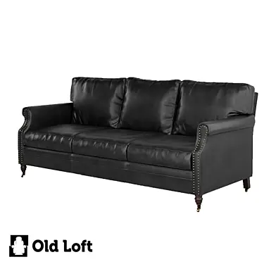 ОМ Трехместный диван Black Prince Leather