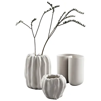 412 decorative vases and pots 07 deformed folded relief vase 06