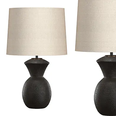 Black geometric lamp