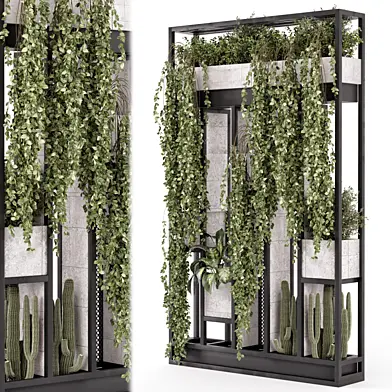 Indoor Hanging Plants in Metal Stand - Set 1699