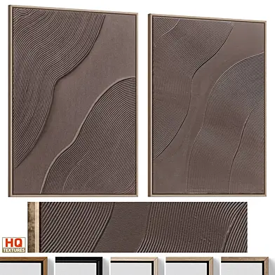 Wabi-Sabi Brown Relief Plaster Wall Art C-958