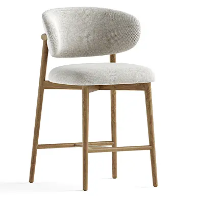 Curved Linen Backrest Bar Stools